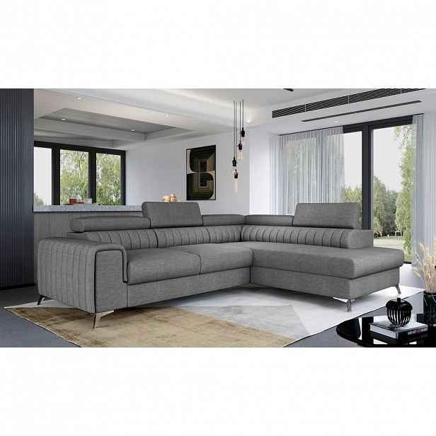 MID.YOU ROHOVÁ SEDAČKA, textil, šedá