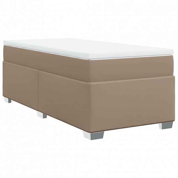 vidaXL Box spring postel s matrací cappuccino 80 x 200 cm umělá kůže
