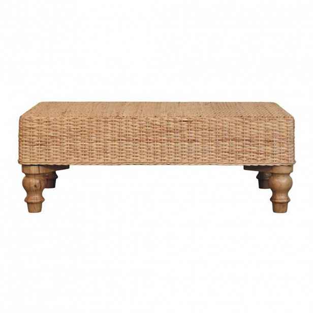 Artisan Furniture KONFERENČNÍ STOLEK Regency z masivního dřeva s výpletem, hnědý
