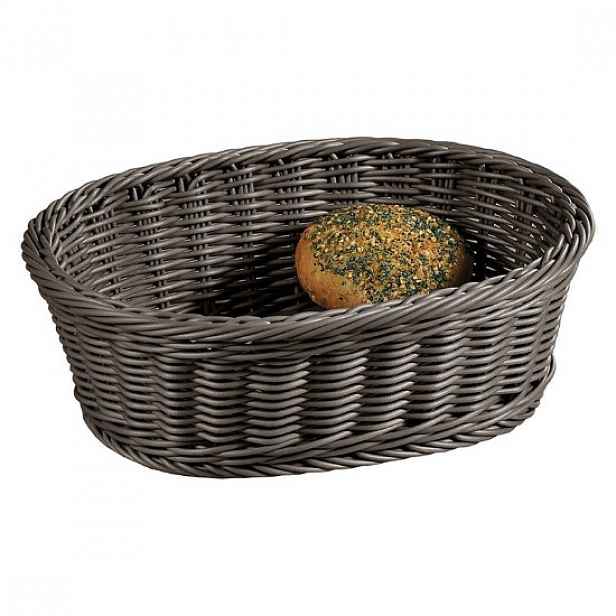 Oválný koš na pečivo, 29,5 x 23 cm, plast, Šedá - Kesper