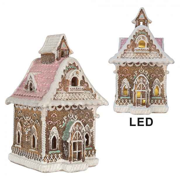 Perníková LED chaloupka Gingerbread Cotti - 16*15*25 cm Clayre & Eef