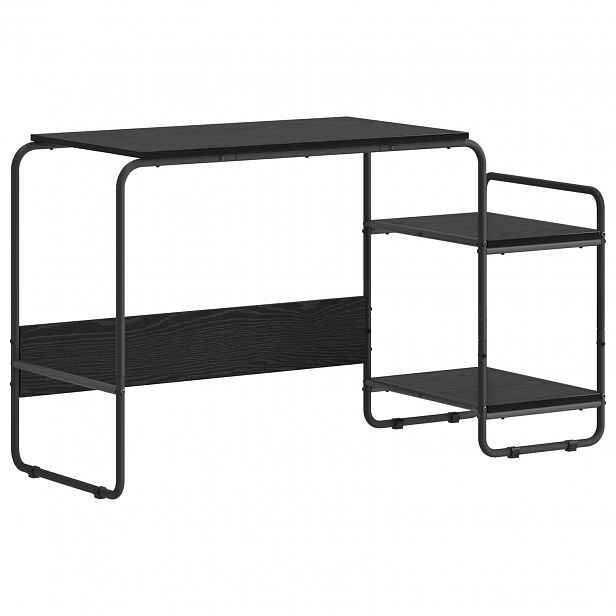 vidaXL Stůl s úložným prostorem Černý dub 131.5 x 50 x 75.5 cm