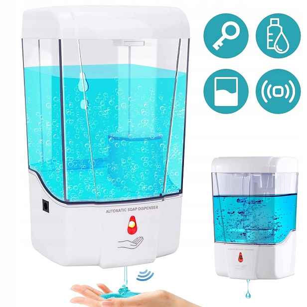 Bezdotykový Dávkovač Na Mýdlo A Tekutiny Automatické Mytí Rukou 700 ML Bílý
