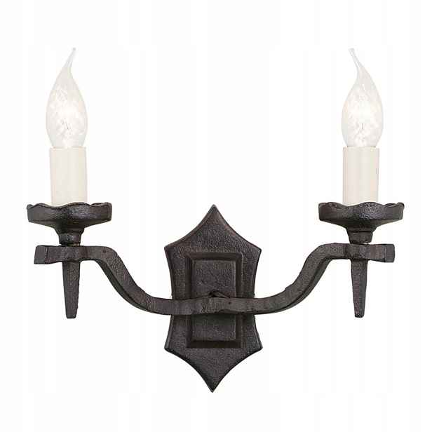 Dvojitá černá krémová vintage nástěnná lampa do ložnice Elstead