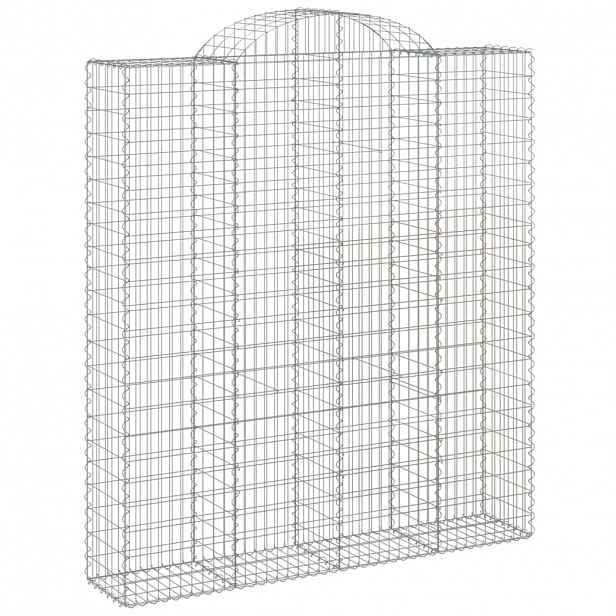 vidaXL Klenutý gabionový koš 200 x 50 x 220/240 cm pozinkované železo