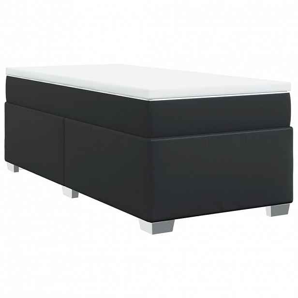 vidaXL Box spring postel s matrací černá 90x190 cm umělá kůže