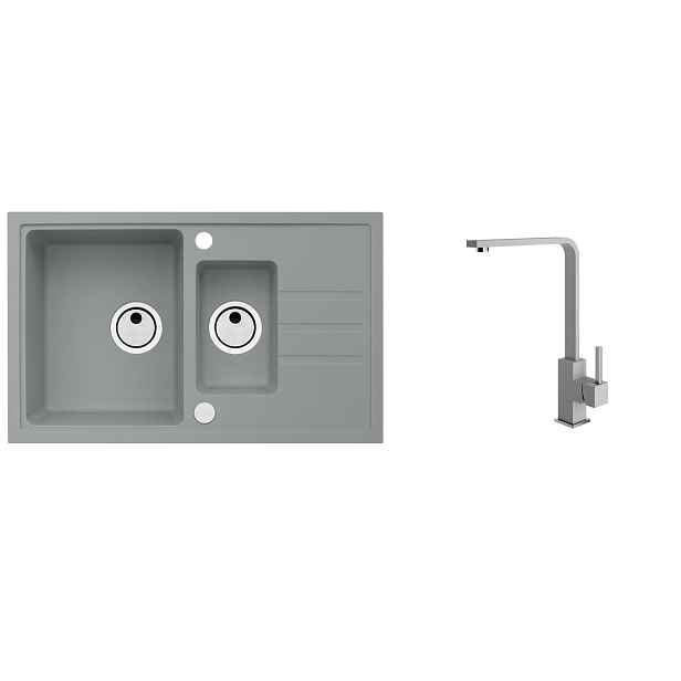Alveus SET ALVEUS Intermezzo 70-81 + baterie AFRA 81 obdélníkový granitový dřez 780 x 480 mm v setu s baterií