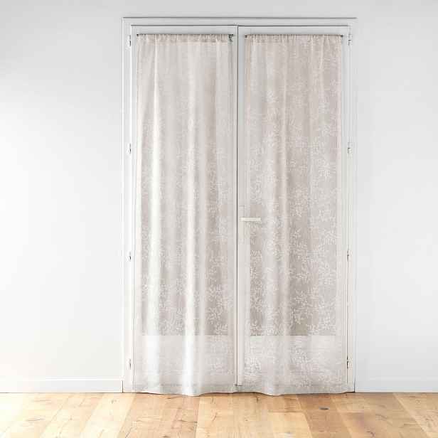 Béžové Záclony Se Vzorem Listů, Elegantní, Trvanlivé, Karla 70X240 CM, Sada 2 Ks