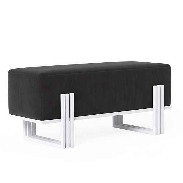 Idohome SEDACÍ LAVICE TEO 80 cm, bílá / černá, kovový rám