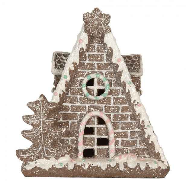 Perníková LED chaloupka Gingerbread Cotti - 17*10*18 cm Clayre & Eef