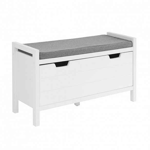SoBuy BOTNÍK se 2 dveřmi Bílá 85x30x50cm Nordický