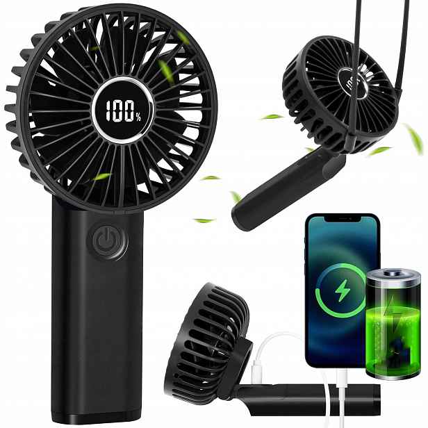 Ventilátor Mini Větráček Přenosný Mobilní Ruční Skládací Tichý Ventilátor
