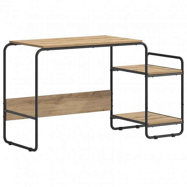 vidaXL Stůl s úložným prostorem Dub artisan 131.5 x 50 x 75.5 cm