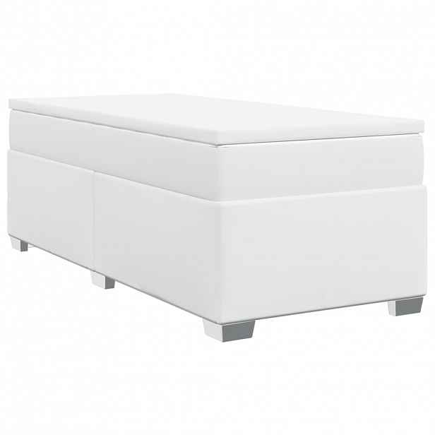 vidaXL Box spring postel s matrací bílá 90x190 cm umělá kůže