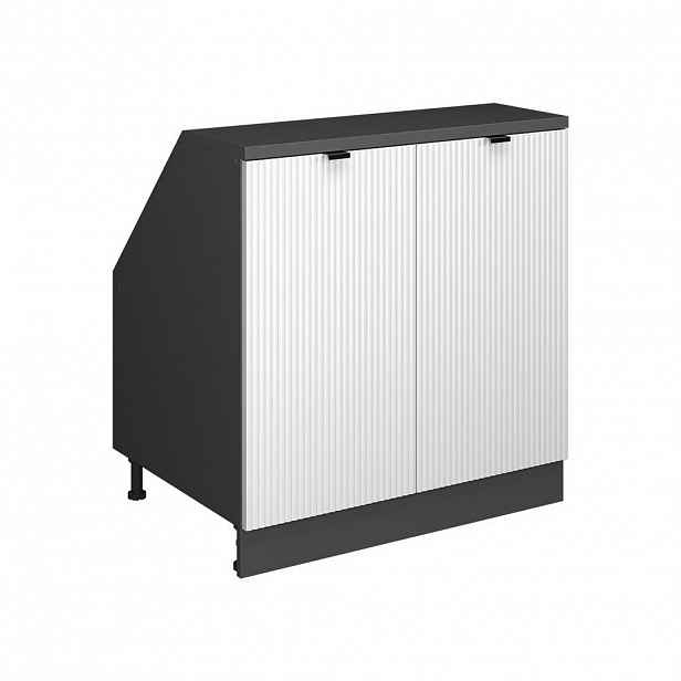 Vicco ŠIKMÁ SKŘÍŇ Rion Bílé zvlnění 80 x 81.6 cm se 2 dveřmi, korpus skříně hloubka 60 cm