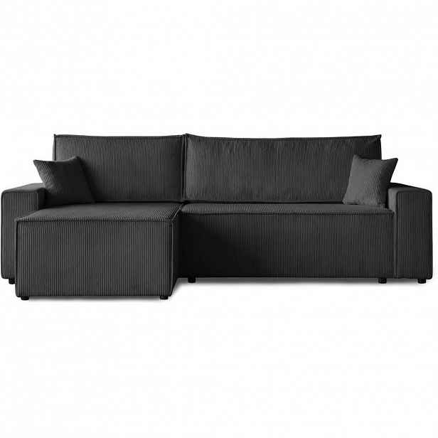 Beautysofa ROHOVÁ ROZKLÁDACÍ POHOVKA Hektor, s funkcí spaní, tmavě šedá
