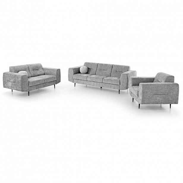 Beautysofa SEDACÍ SOUPRAVA Venezia s kovovými nohami, světle šedá