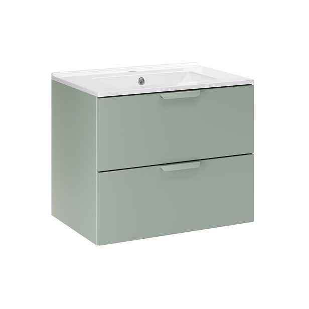 Comad Závěsná skříňka Aster Lava se zápustným umyvadlem 60 cm zelená/bílá