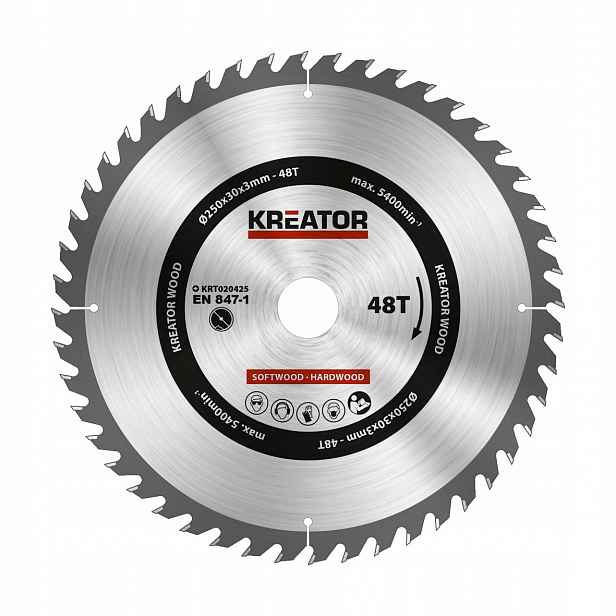 Kotouč, pila Kreator na dřevo 250 x 30 mm