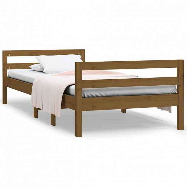 vidaXL Rám postele medově hnědý 75 x 190 cm masivní borové dřevo