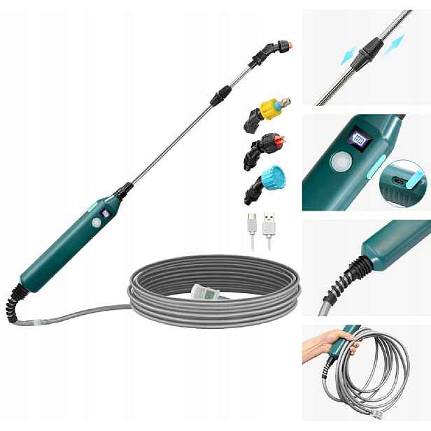 3 Tryskami Elektrický Tlakový Postřikovač Napájený Baterií 2400 mAh