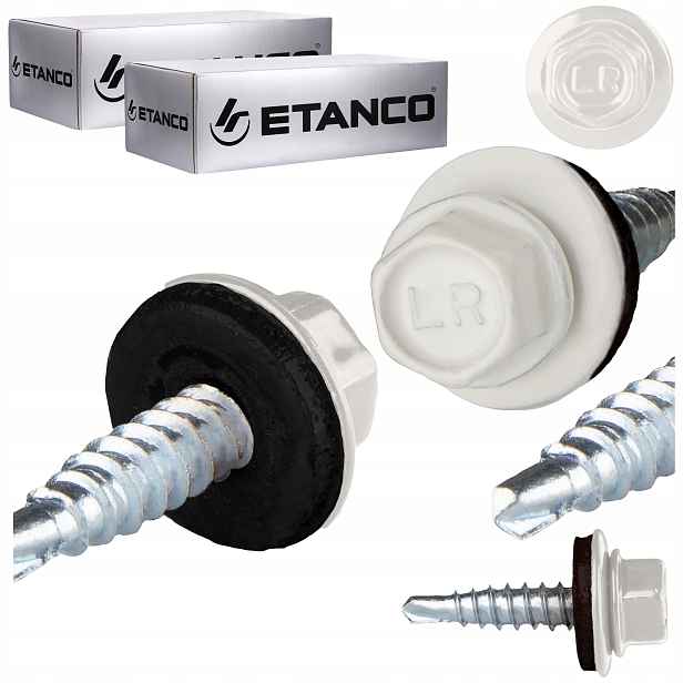 Farmářské vruty 4,8x20 mm Ral 9010 500 ks do plechu sešívačka Etanco GTO2