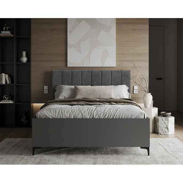 FDM Postel Sierra se zvedacím roštem Trinity grafitově šedá/šedá, velikost 120x200