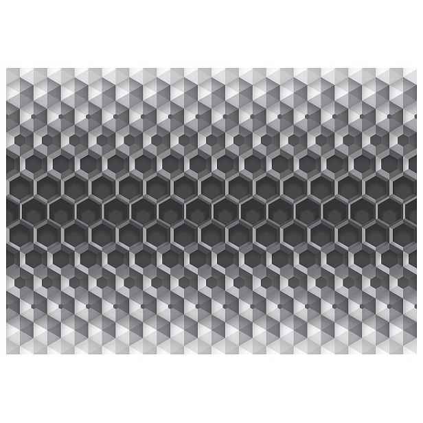 Fototapeta Šedé šestiúhelníky Síť Gradient Iluze vinylová 368x280 lepidlo
