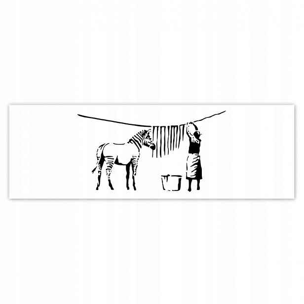 Fototapety 200x66 Praní zebry Banksy Pásky