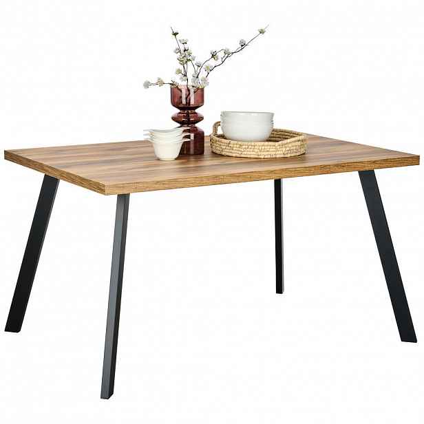 Hom`in JÍDELNÍ STŮL, černá, barvy dubu, 140/90/76 cm