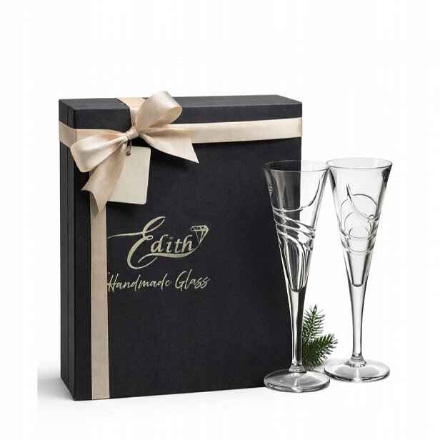 Křišťálové skleničky na šampaňské Edith glass 160 Ml 2 ks 7625