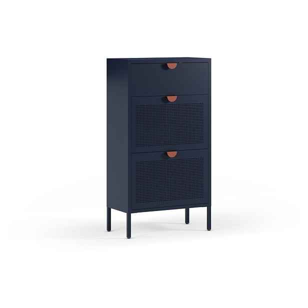 Tmavě modrý kovový botník 60x110x30 cm Sayla – Marckeric
