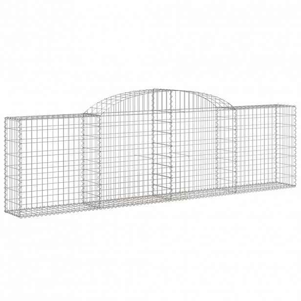 vidaXL Klenutý gabionový koš 300 x 30 x 80/100 cm pozinkované železo