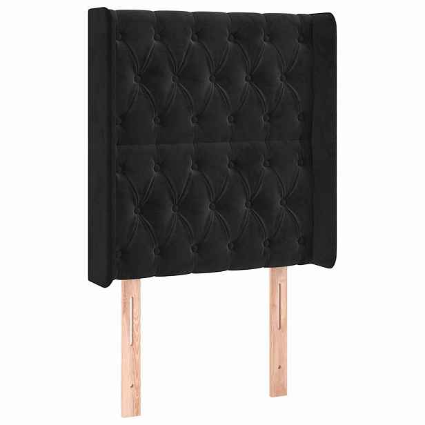 vidaXL Čelo postele typu ušák černé 83x16x118/128 cm samet