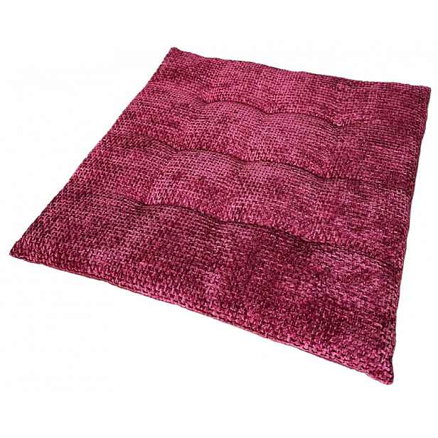 Podsedák na židle Chenille Cross 40x40 cm, červený