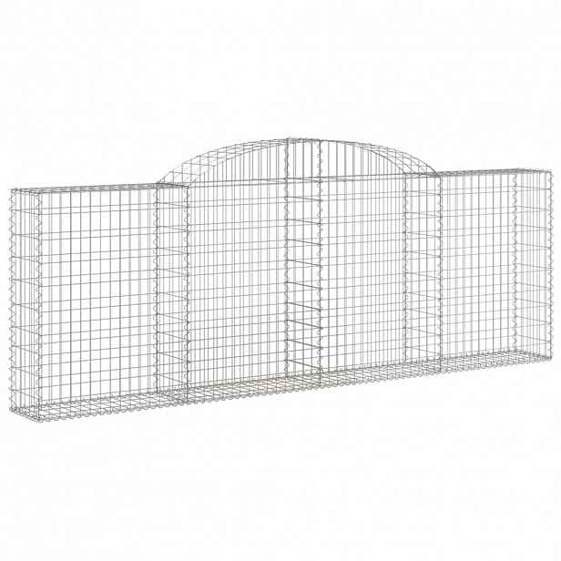 vidaXL Klenutý gabionový koš 300 x 30 x 100/120 cm pozinkované železo
