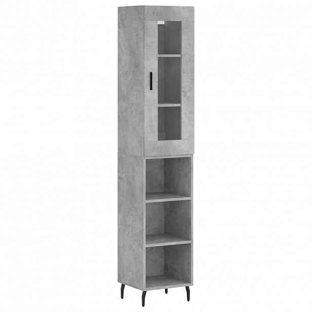 vidaXL Skříň highboard betonově šedá 34,5x34x180 cm kompozitní dřevo