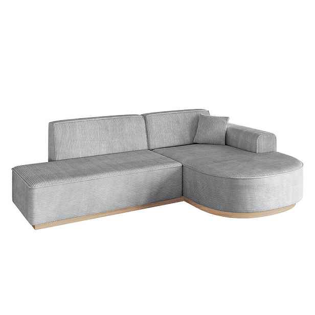 ALTDECOR ROHOVÁ SEDAČKA s otomanem, pravá ARRIO-L1 243x171x83 Šedá Manšestr
