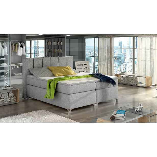 Boxspring Basilio Rozměr: 160 x 200 cm, látka: Sawana 21, Varianta: Bez LED osvětlení