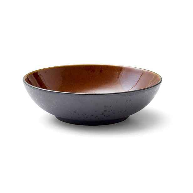 Černý/jantarový hluboký  talíř z kameniny ø 24 cm Gastro Black/Amber – Bitz