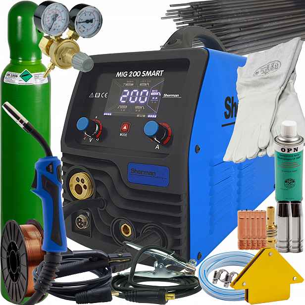 Poloautomatický Invertor Sherman Mig 200 Smart 230V 200A Synergie Mma Tig Lift 3