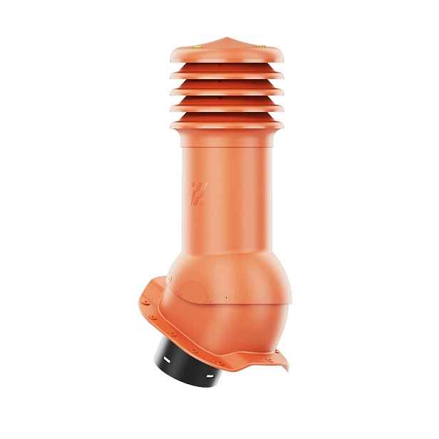 Větrací komín HiVent pro plechovou střešní krytinu, profil R, 125 mm, cihlový