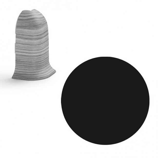 Vnější roh k soklu Naturel černá hladká , PVC délka 0,5 cm, výška hrany 56 mm, NATNGTZ15