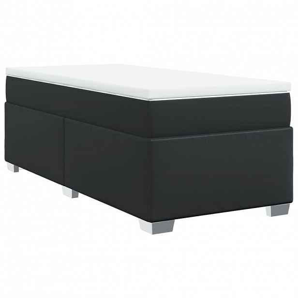 vidaXL Box spring postel s matrací černá 90x200 cm umělá kůže