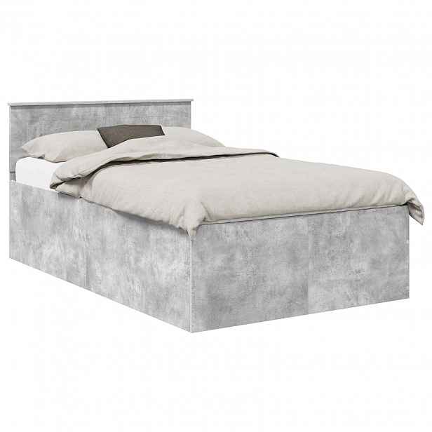 vidaXL Rám postele s čelo Betonově šedá 120 x 190 cm Kompozitní dřevo