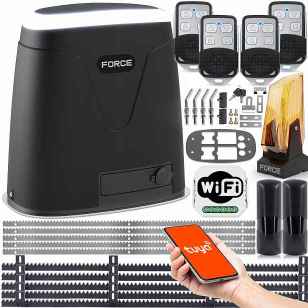 Force 24V Pohon Pro Posuvné Brány do 800 kg Led Lampa, WiFi Tuya