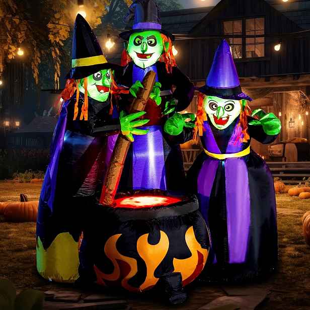 Nafukovací velká dekorace zew na Halloween Věž Led čarodějnice 180 cm
