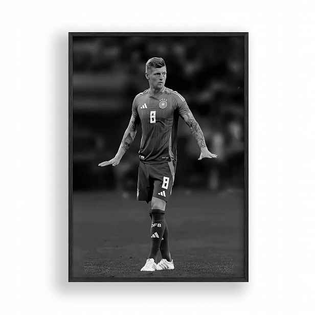 Obraz Toni Kroos Německo Plakát Rámeček Dřevěný Černý 30x42 cm