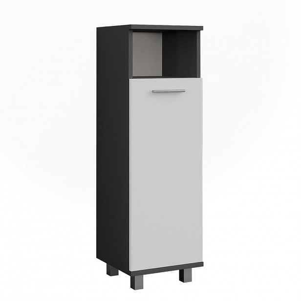 Vicco MIDI SKŘÍŇKA Ilias Antracitová/bílá 30.2 x 95 cm s dveřmi