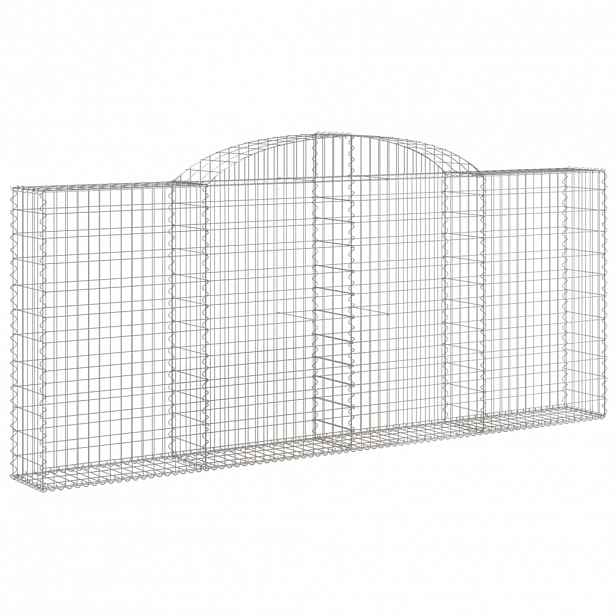 vidaXL Klenutý gabionový koš 300 x 30 x 120/140 cm pozinkované železo